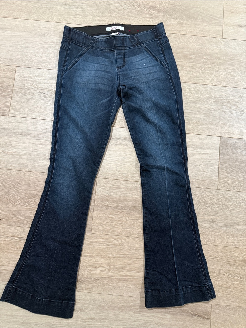 Candie's Dark Blue Flare Jeans - Faded Accent